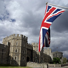 British flag flying at Windsor Castle